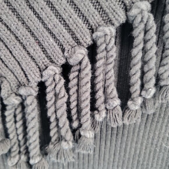 Vintage Colour Works Fringe Shawl-Collar Sweater – Black – Size XL - Picture 5 of 9